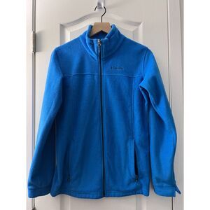 Columbia Boys Fleece Full Zip Up Jacket Blue Polyester Size XL